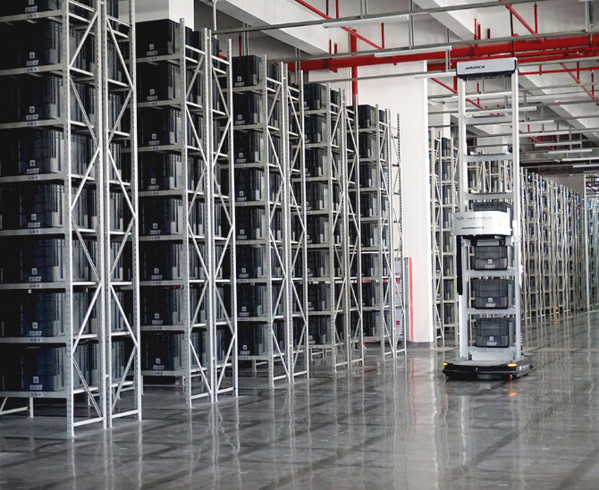 欣贺服装物流中心机器人